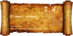 Kimmel Ahmed névjegykártya